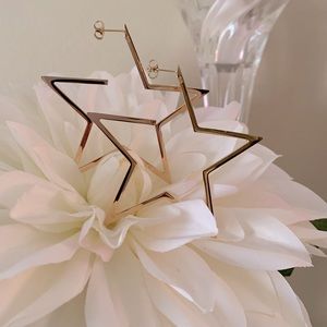 Earrings - Open Star design  posts sterling silver with gold overlay